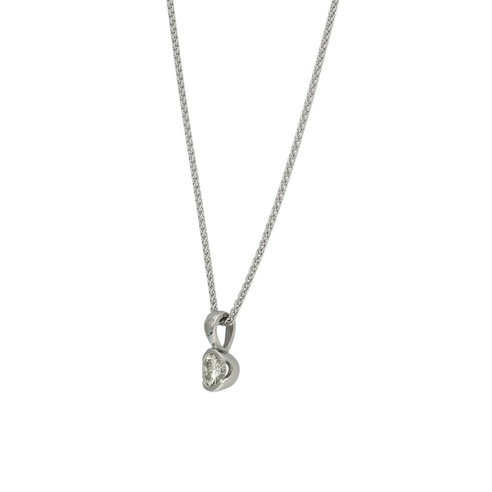 18ct White Gold Diamond Pendant & Chain - 0.32ct
