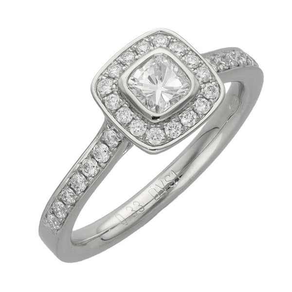 0.61ct Platinum Certified Cluster Diamond Engagement Ring D/VS1