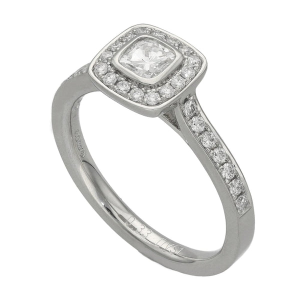 0.61ct Platinum Certified Cluster Diamond Engagement Ring D/VS1