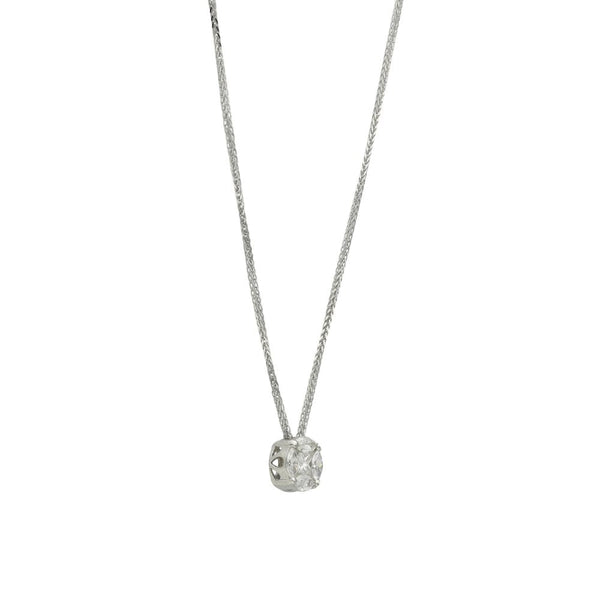 18ct White Gold 0.46ct Diamond Pendant & Necklace - 18" - 0.46ct