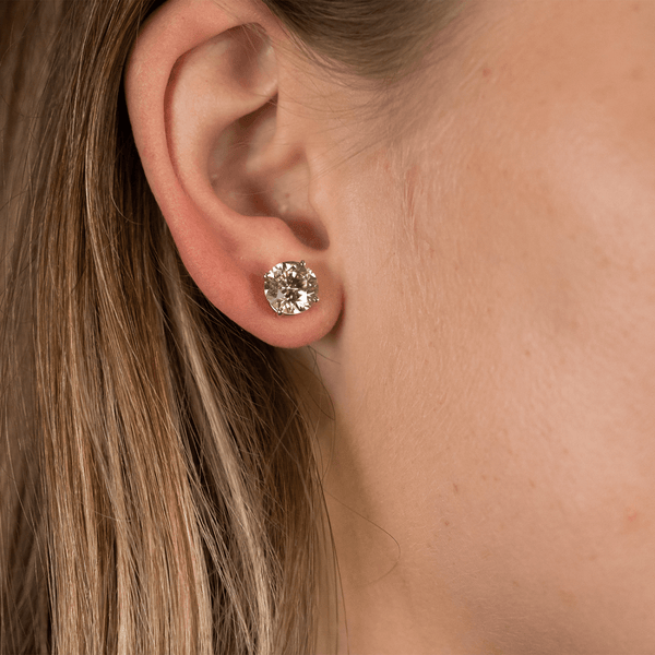 Ladies 18ct White Gold Diamond Stud Earrings - 4.31ct