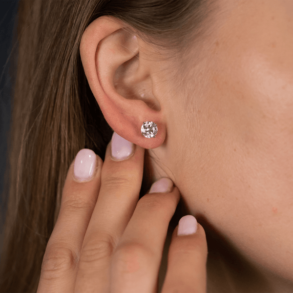 2.21ct Platinum Certified Diamond Stud Earrings - E/SI1