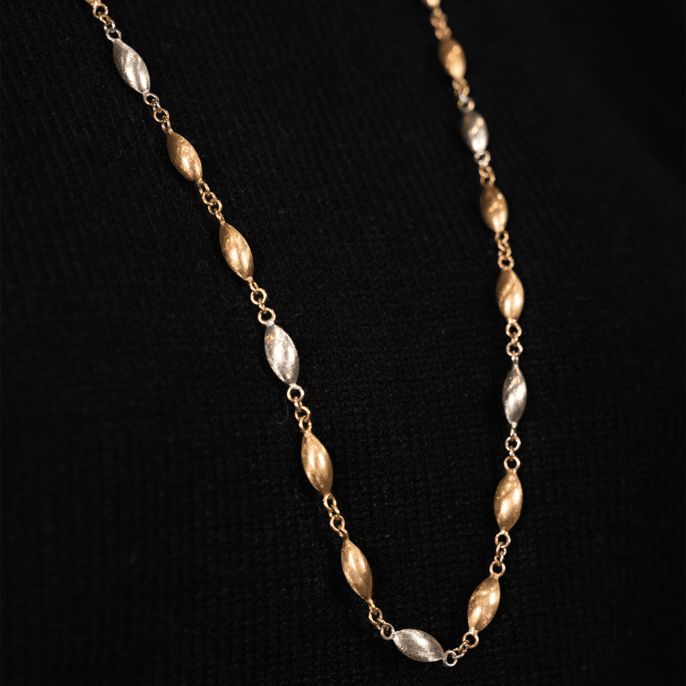 9ct Fancy Multi-Tone Gold Necklace 32" - 27.1g