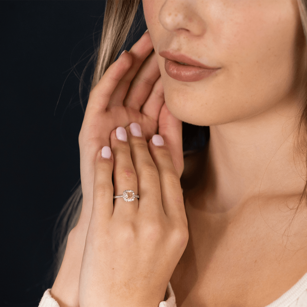 950 Platinum Yellow Diamond Engagement Ring - Size M - 1.09ct