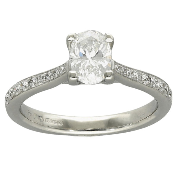 Platinum Certified Oval Diamond Engagement Ring - 0.94ct