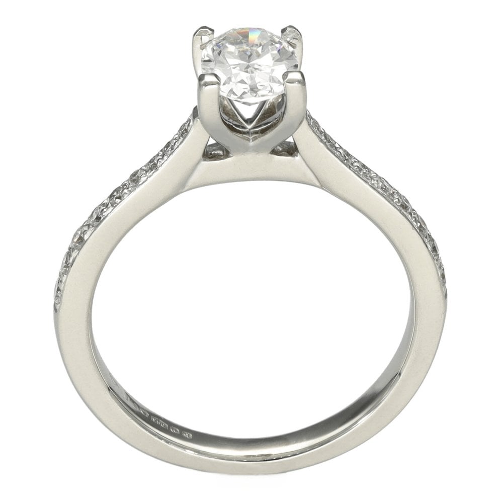 Platinum Certified Oval Diamond Engagement Ring - 0.94ct