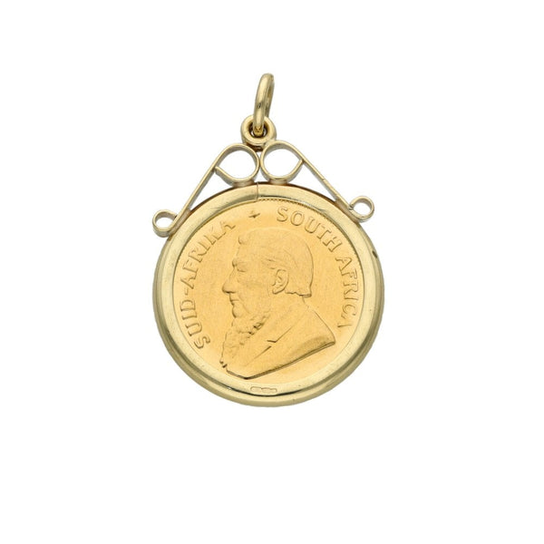 Yellow Gold 1/10th Krugerrand Coin Pendant - 1980