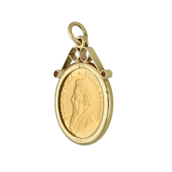Yellow Gold 1/10th Krugerrand Coin Pendant - 1980