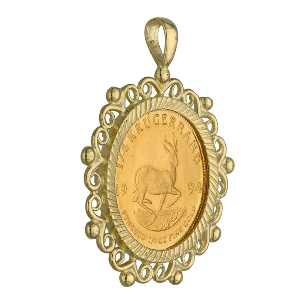 1994 Yellow Gold 1/4 Krugerrand Coin Pendant -11.8g