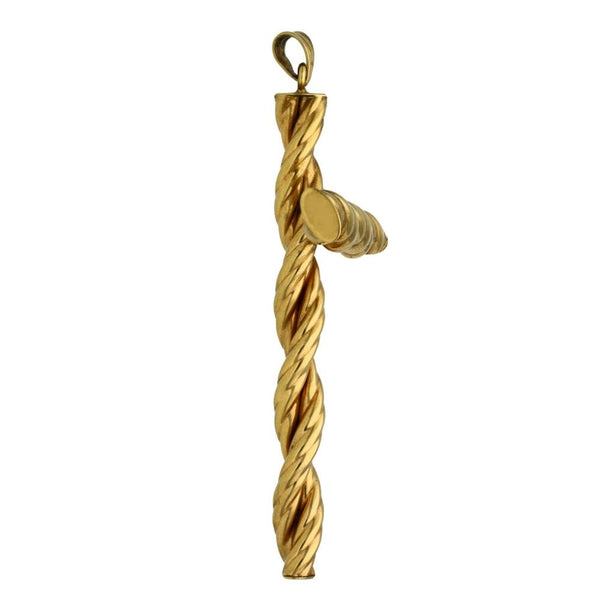 9ct Yellow Gold Twist Rope Cross - 2.2g