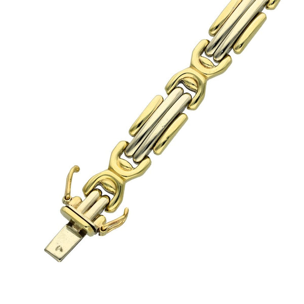 Ladies 9ct Yellow Gold 7.5" Fancy Bar Bracelet - 17.3g