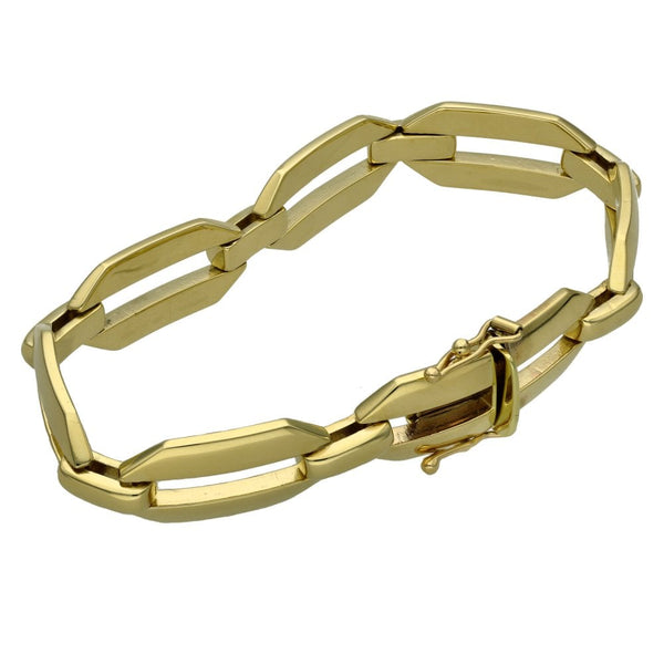 Ladies 9ct Yellow Gold 7" Fancy Bar Bracelet - 27.6g