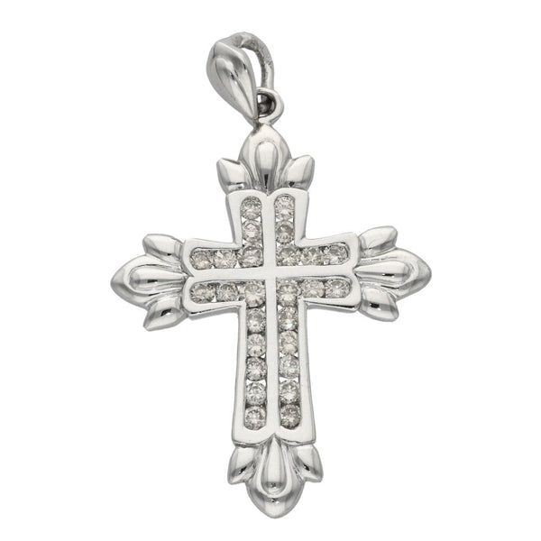 Ladies 18ct White Gold Diamond Set Celtic Cross - 1.00ct