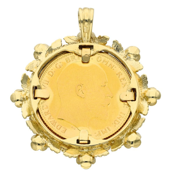 1905 Yellow Gold Full Sovereign Coin Pendant - 13.4g