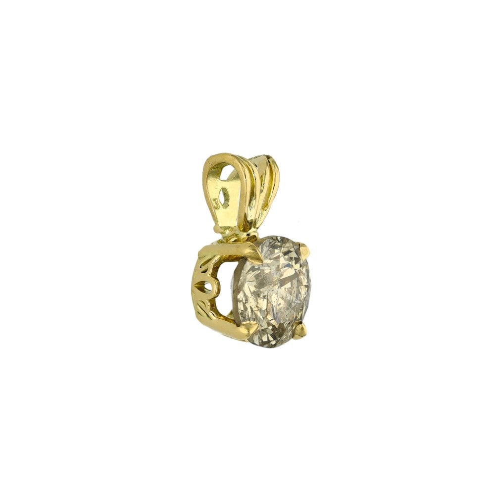 18ct Yellow Gold Round Diamond Pendant - 2.00ct