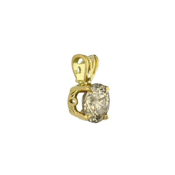 18ct Yellow Gold Round Diamond Pendant - 2.00ct