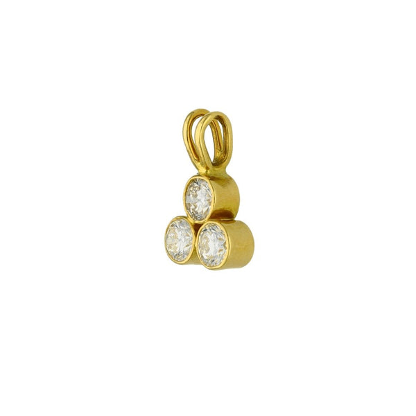 18ct Yellow Gold Diamond Trilogy Pendant - 8x12x3mm - 0.60ct