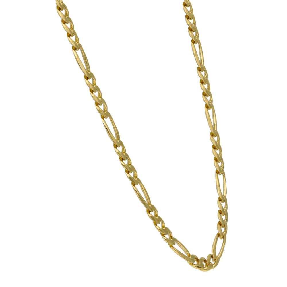 9ct Yellow Gold Figaro Chain - 21" - 15.8g