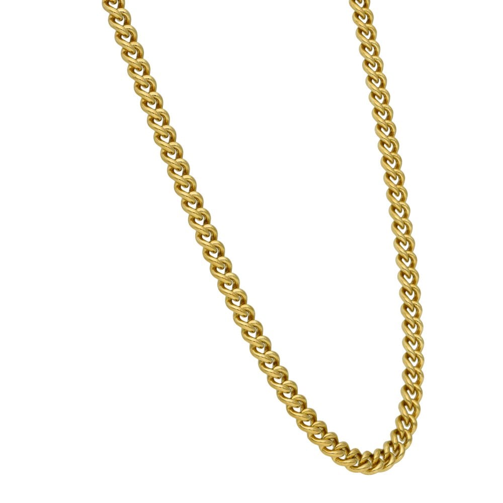 9ct Yellow Gold Curb Chain - 19" - 24.4g