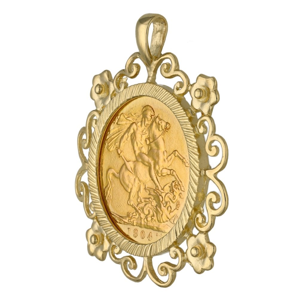 1904 Yellow Gold Full Sovereign Coin Pendant - 11.4g