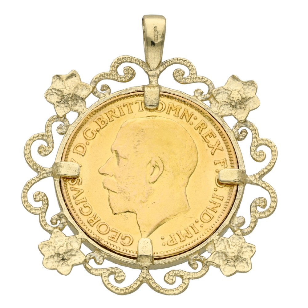 1911 Yellow Gold Full Sovereign Coin Pendant - 11.8g