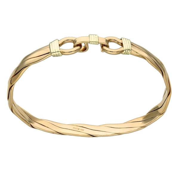 9ct Yellow Gold Twist Bangle - 32.2g