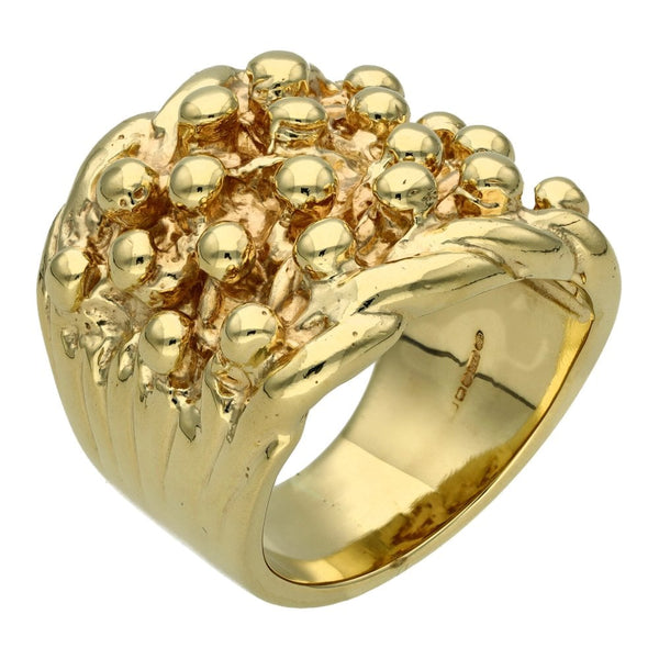 Mens 9ct Yellow Gold Five Row Keeper Ring - 36.2g - Size Y