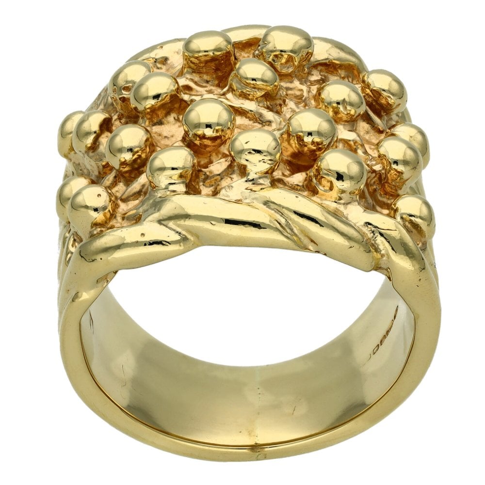 Mens 9ct Yellow Gold Five Row Keeper Ring - 36.2g - Size Y
