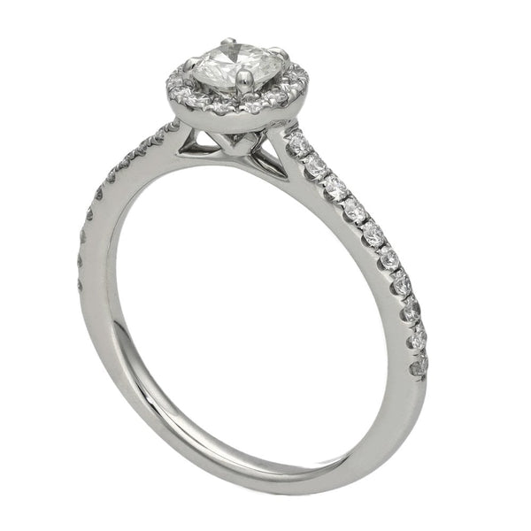 950 Platinum Diamond Cluster Engagement Ring - Size M - 0.71ct