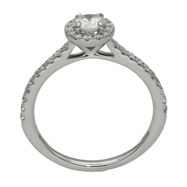 950 Platinum Diamond Cluster Engagement Ring - Size M - 0.71ct