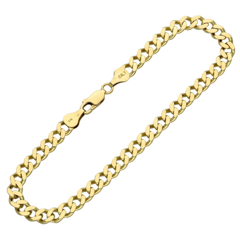 9ct Yellow Gold 8.5" Curb Bracelet - 11.0g