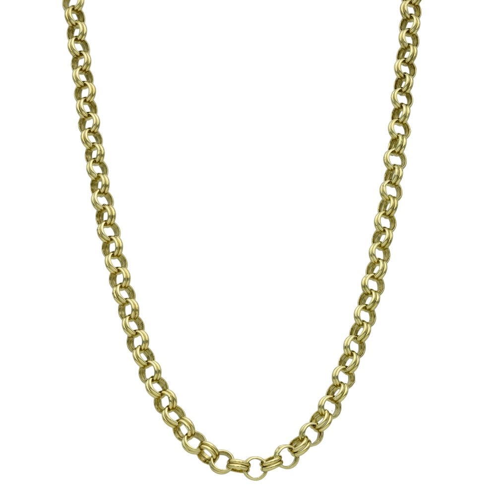 9ct Yellow Gold 18" Double Link Belcher Chain - 12.5g