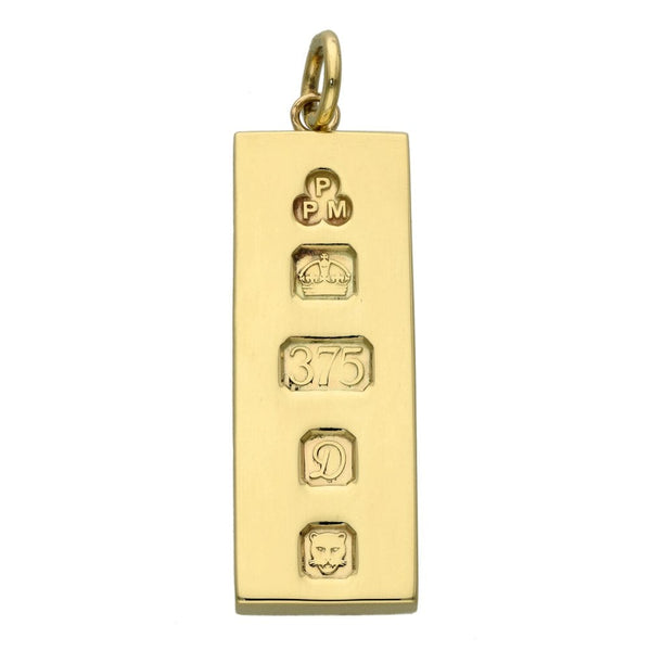 9ct Yellow Gold Large Ingot Pendant - 30.9g