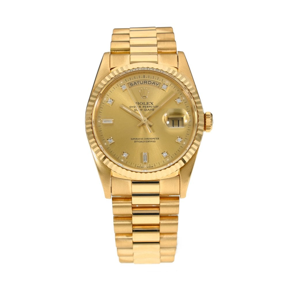 Day-Date 18238 - Gents Gold Watch - Diamond Dial - 1991