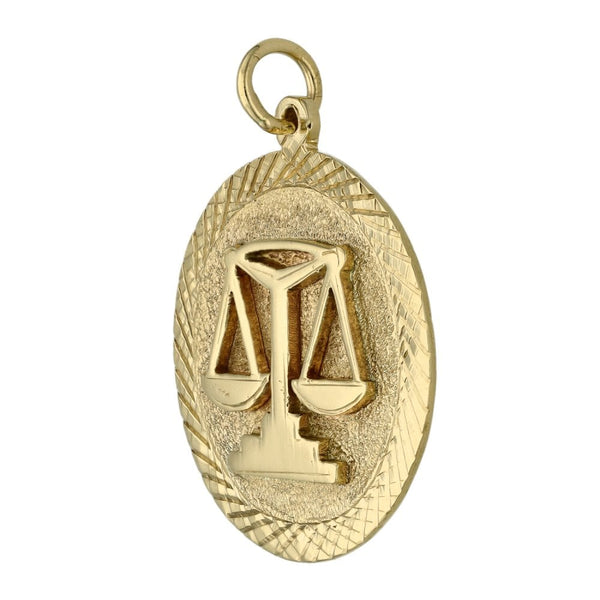 9ct Yellow Gold Libra Scales Pendant - 6.2g