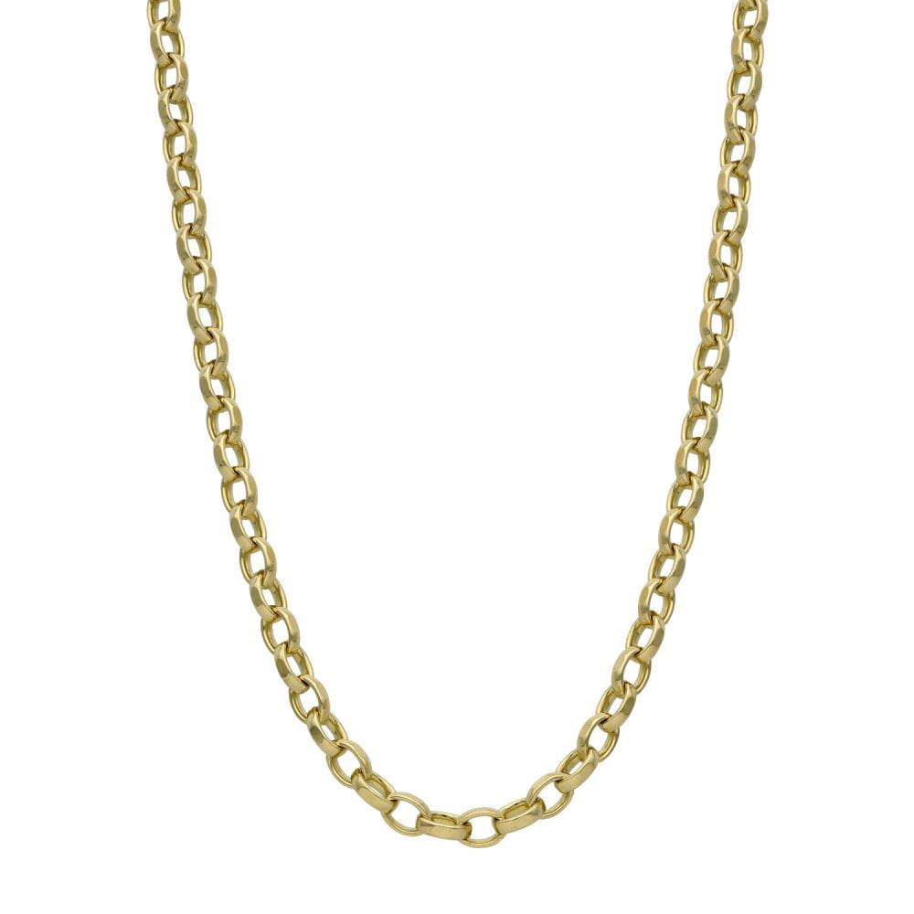 9ct Yellow Gold Oval D-Cut Belcher Chain - 17.7g