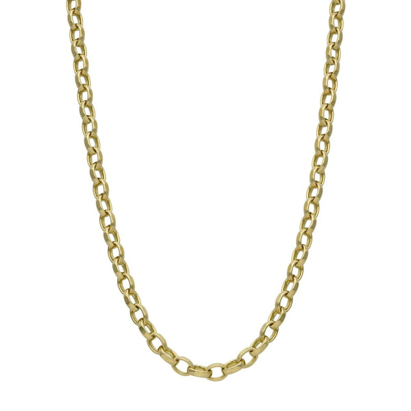 9ct Yellow Gold Oval D-Cut Belcher Chain - 17.7g