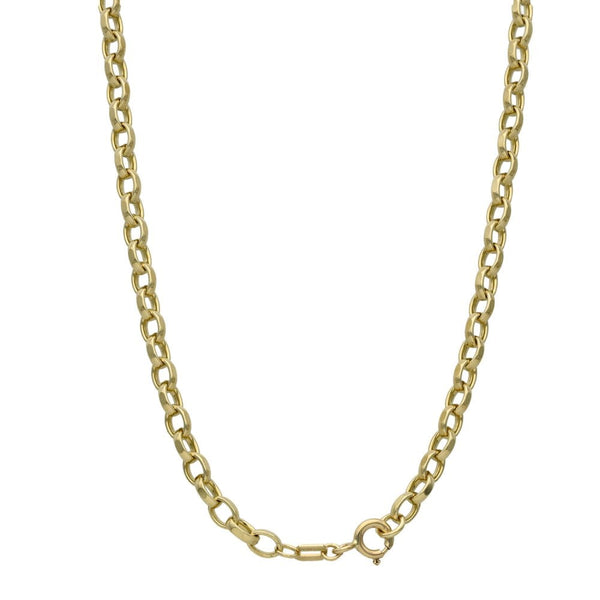 9ct Yellow Gold Oval D-Cut Belcher Chain - 17.7g