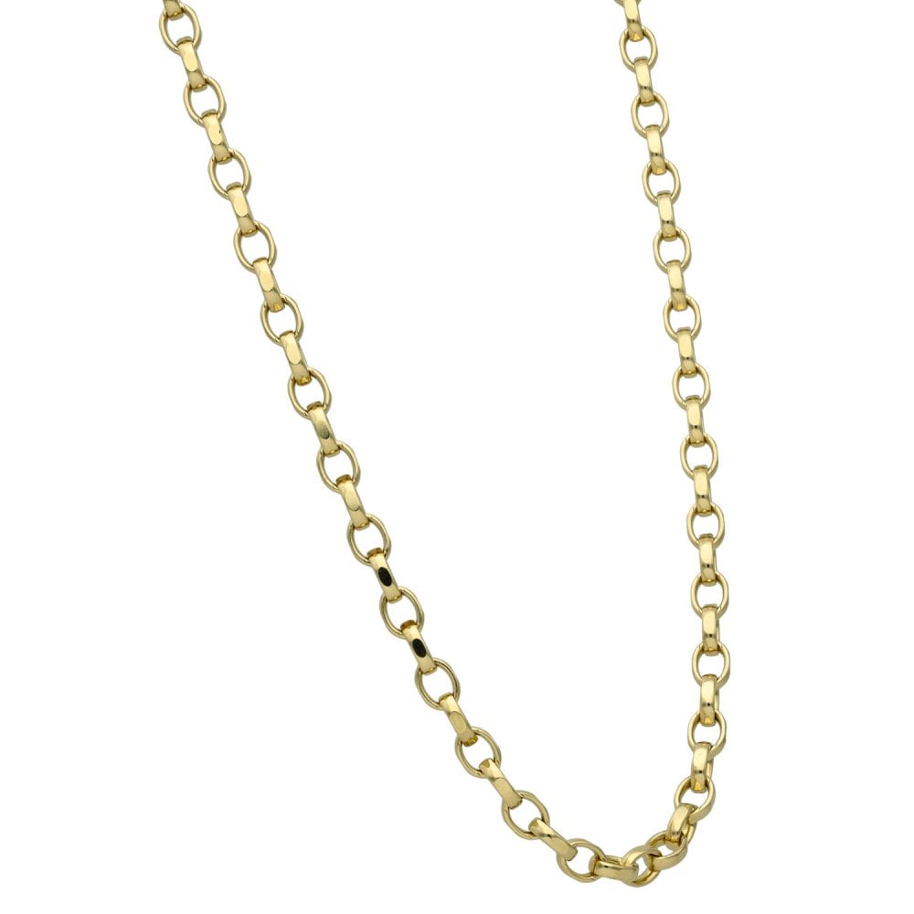 9ct Yellow Gold Oval D-Cut Belcher Chain - 17.7g