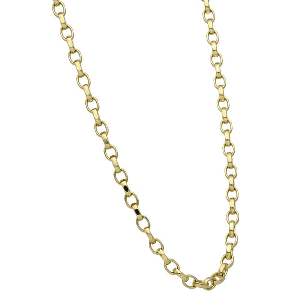9ct Yellow Gold Oval D-Cut Belcher Chain - 17.7g