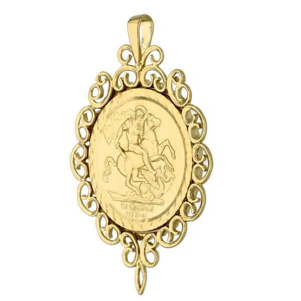 9ct Yellow Gold St. George Pendant - 3.9g