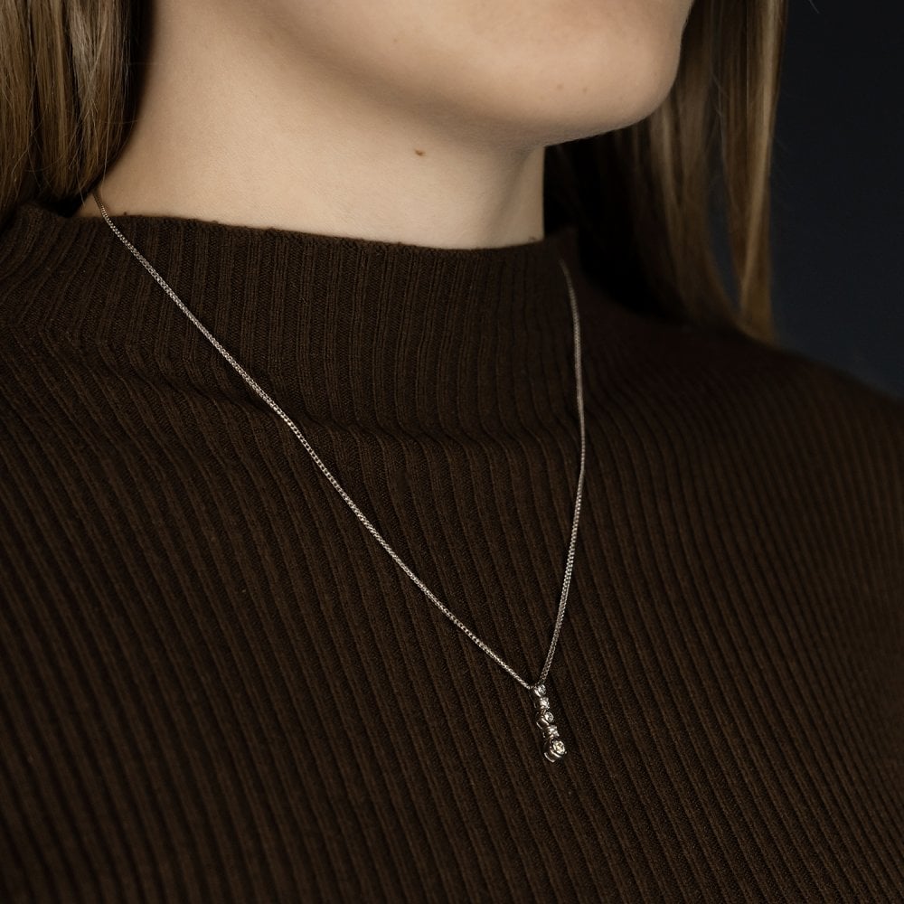 18ct White Gold Diamond Drop Pendant - 0.32ct