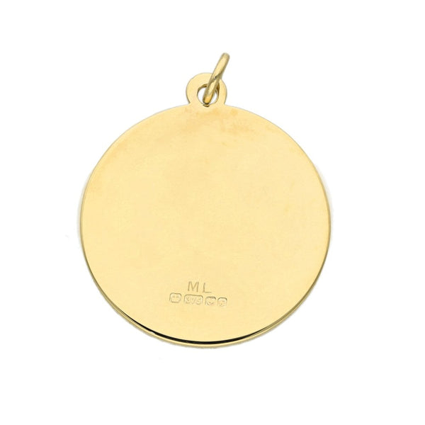 9ct Yellow Gold Star Of David Disc Pendant - 3.3g