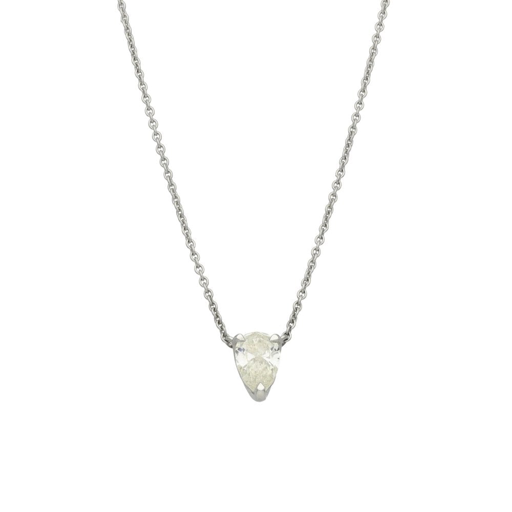 950 Platinum Certified Diamond Pear Cut Pendant & Chain - 2.00ct
