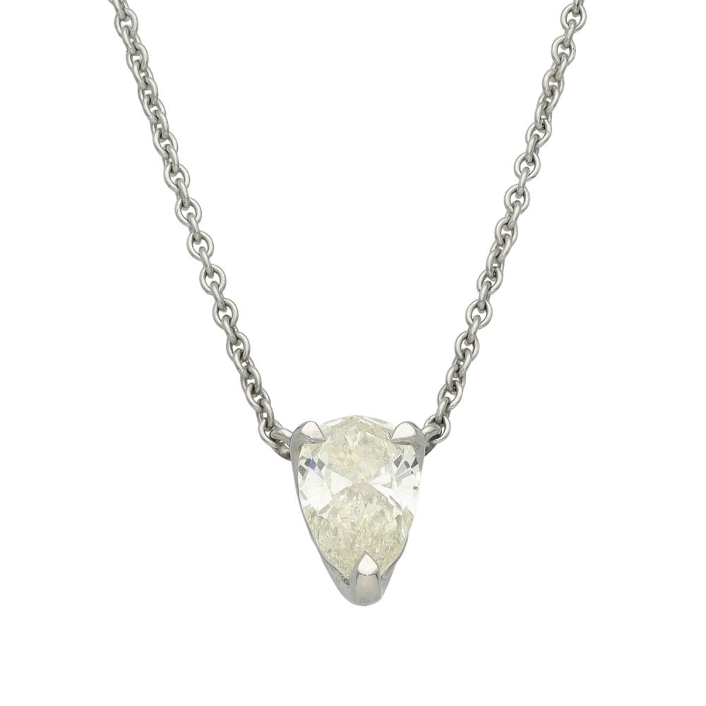 950 Platinum Certified Diamond Pear Cut Pendant & Chain - 2.00ct
