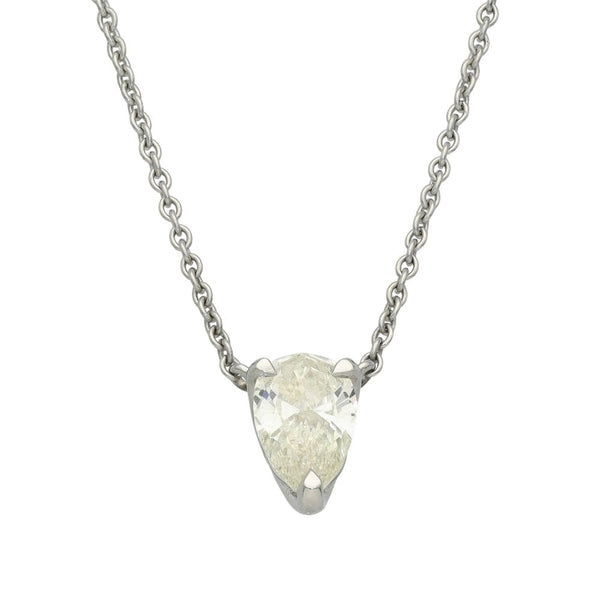 950 Platinum Certified Diamond Pear Cut Pendant & Chain - 2.00ct