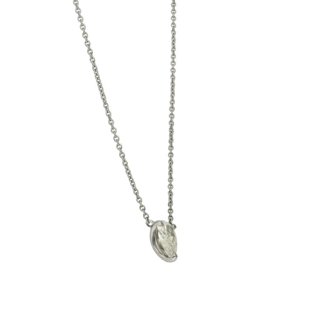 950 Platinum Certified Diamond Pear Cut Pendant & Chain - 2.00ct