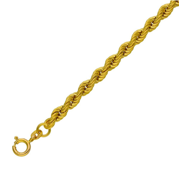 Ladies 9ct Yellow Gold 7" Rope Bracelet  - 3.5g