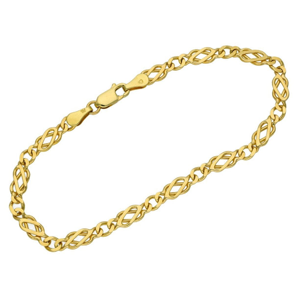 Ladies 9ct Yellow Gold 8" Celtic Style Bracelet - 6.7g