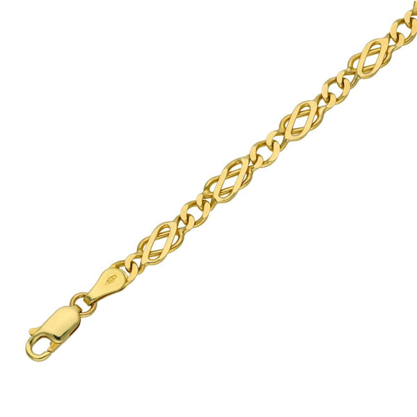 Ladies 9ct Yellow Gold 8" Celtic Style Bracelet - 6.7g